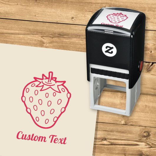 Zelfinkende stempel met aardbei-icoon