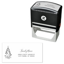 Zelfinkende stempel met kerstboom retouradres