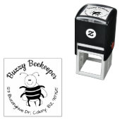 Zelfinkt Bee Return Adres Stempel Ronde Custom (In situ)