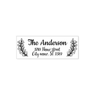 Zelfinkt Retouradresstempel met planten Zelfinktende Stempel