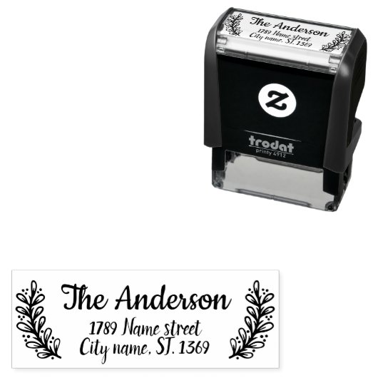 Zelfinkt Retouradresstempel met planten Zelfinktende Stempel (In situ)