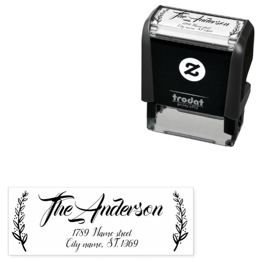 Zelfinkt Retouradresstempel met planten Zelfinktende Stempel (In situ)