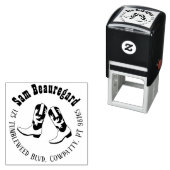 Zelfinkt Ronde retour adres stempel Cowboy boot (In situ)