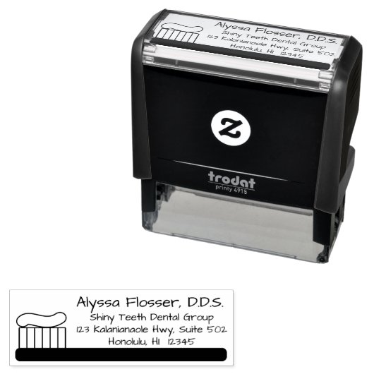 Zelfinkt Tandheelkundig Rubber Stempel Tandenborst (In situ)