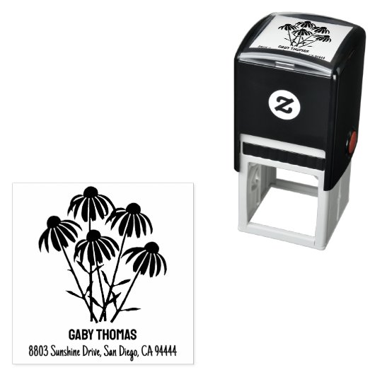 Zelfinktkleurstempel met korenbloemen zelfinktende stempel (In situ)