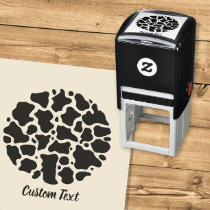 Zelfinktkussen met koeienpatroon  zelfinktende stempel