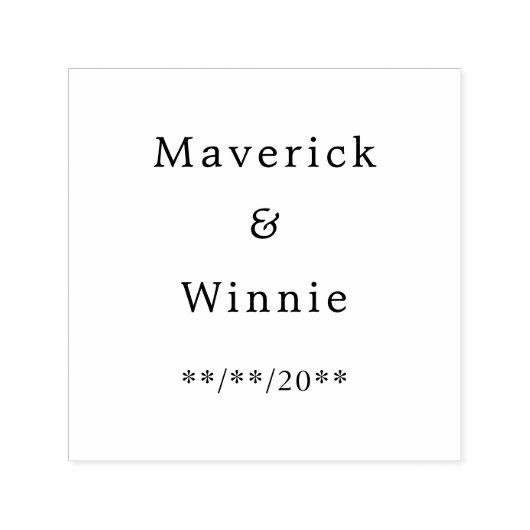 Zelfinktstempel met de naam en datum van het paar zelfinktende stempel (Design)