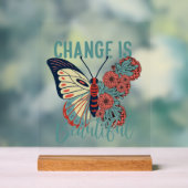 Zelfinspiratie vlinder woord art acryl bord (Neutraal)