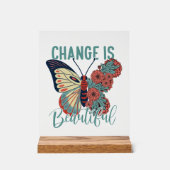 Zelfinspiratie vlinder woord art acryl bord (Voorkant)