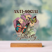 Zelfinspiratie vlinder woord art acryl bord (Neutraal)