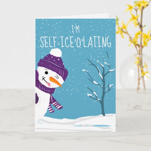 zelfisolerende sneeuwman kaart (Gele Bloem)