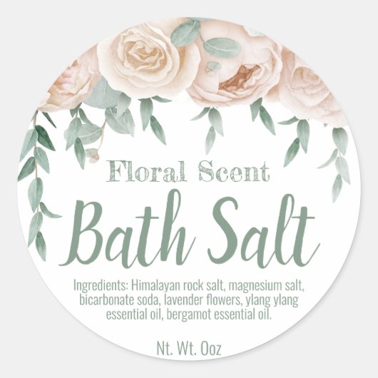 Zelfklevend etiket voor homemade bath Salt Soak (Voorkant)