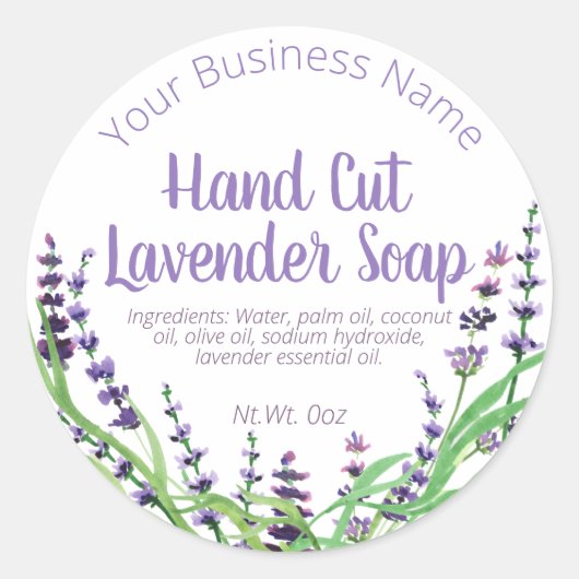 Zelfklevend etiket voor Homemade lavender Soap (Voorkant)