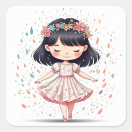 Zelfklevend flesje - Origineel ontwerp Vierkante Sticker