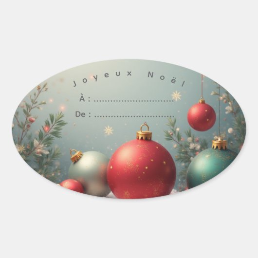 Zelfklevend sticker Gelukkig kerstfeest (Voorkant)