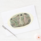 Zelfklevende  bff Vriendinnen Meisjes spelen stran Ovale Sticker (Envelop)