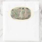 Zelfklevende  bff Vriendinnen Meisjes spelen stran Ovale Sticker (Tas)