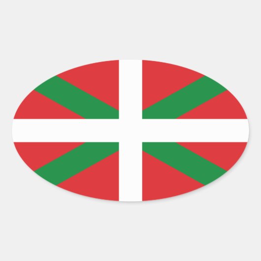 Zelfklevende Ikurriña Ovale Sticker (Voorkant)