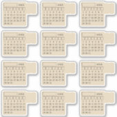 Zelfklevende Index Tabs Maandelijkse Algemene Kale Sticker (Voorkant)