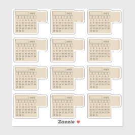 Zelfklevende Index Tabs Maandelijkse Algemene Kale Sticker