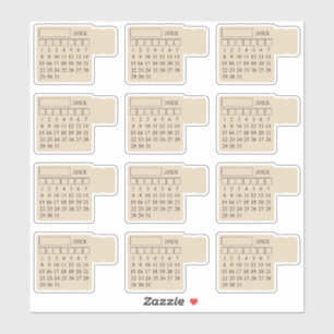 Zelfklevende Index Tabs Maandelijkse Algemene Kale Sticker