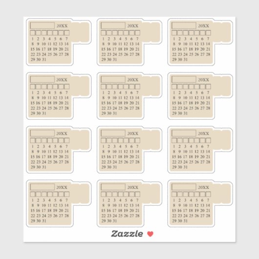 Zelfklevende Index Tabs Maandelijkse Algemene Kale Sticker (Vel)