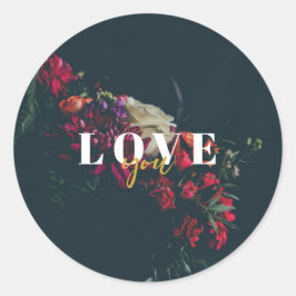 Zelfklevende Rond Elegant - Floral Romantica Ronde Sticker