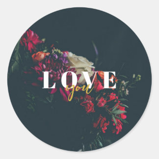 Zelfklevende Rond Elegant - Floral Romantica Ronde Sticker