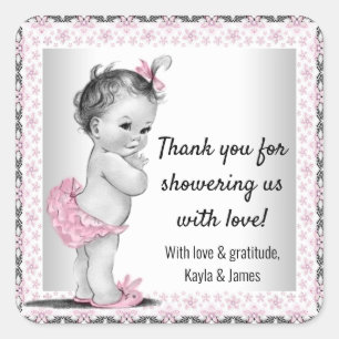 Zelfklevende stickers voor vintage babyshower voor