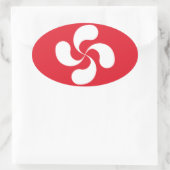 Zelfklever Baskisch Croix "Lauburu" Ovale Sticker (Tas)