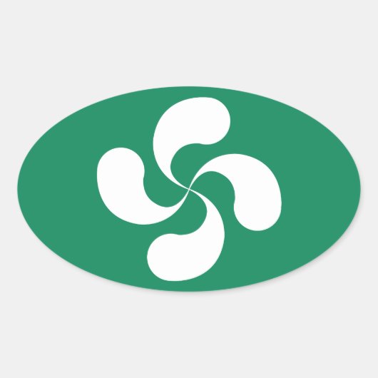 Zelfklever Baskisch Croix "Lauburu" Ovale Sticker (Voorkant)