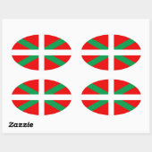 Zelfklever Drapeau Basque "Ikkurina" Ovale Sticker (Vel)