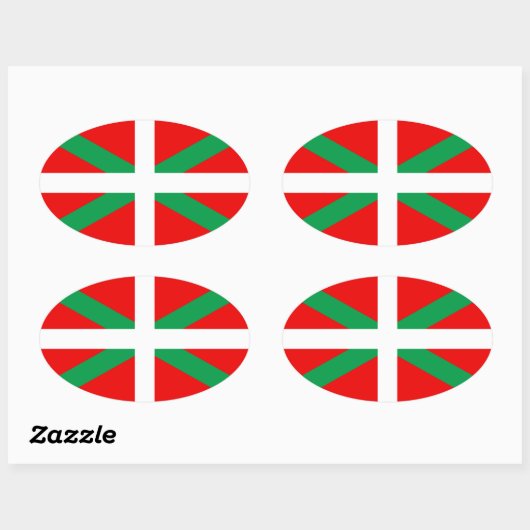 Zelfklever Drapeau Basque "Ikkurina" Ovale Sticker (Vel)