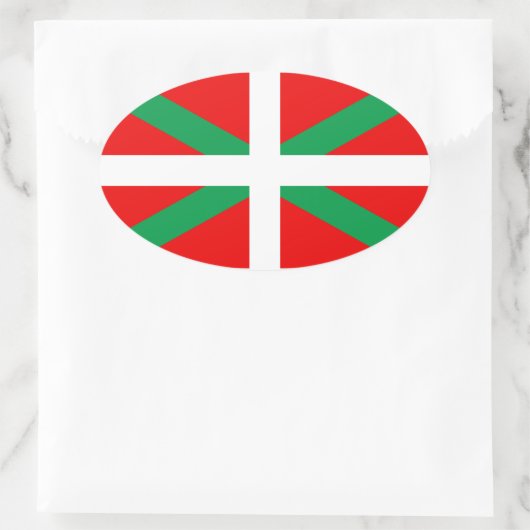 Zelfklever Drapeau Basque "Ikkurina" Ovale Sticker (Tas)