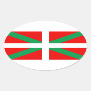 Zelfklever Drapeau Basque "Ikkurina" Ovale Sticker