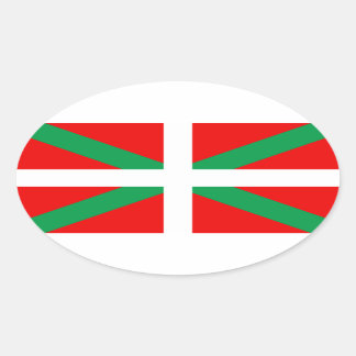 Zelfklever Drapeau Basque "Ikkurina" Ovale Sticker