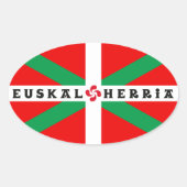Zelfklever Drapeau Basque "ikkurina" Ovale Sticker (Voorkant)