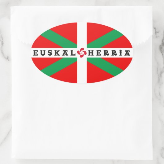 Zelfklever Drapeau Basque "ikkurina" Ovale Sticker (Tas)
