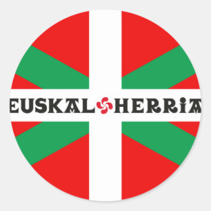 Zelfklever Drapeau Basque "Ikkurina" Ronde Sticker