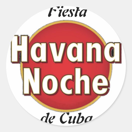 Zelfklever "Fiesta de Cuba" Ronde Sticker (Voorkant)