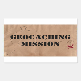 Zelfklever: Geocachingmissie op een oude kaart Rechthoekige Sticker