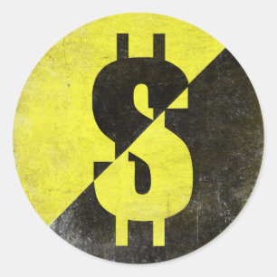 Zelfklever met de vlag van de anarcho-kapitalist C Ronde Sticker