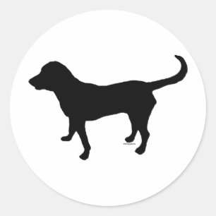 Zelfklever met zwart labsilhouet ronde sticker