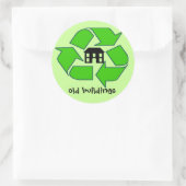 Zelfklever - Recyclen - oude gebouwen Ronde Sticker (Tas)