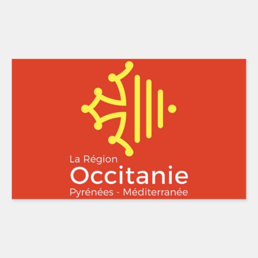 zelfklever "regio Occitanie" Frankrijk Rechthoekige Sticker (Voorkant)