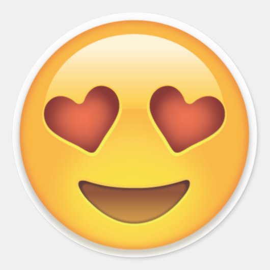 Zelfklever, Stickers, Emoji love Ronde Sticker (Voorkant)