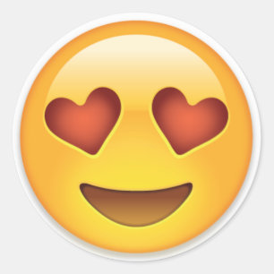 Zelfklever, Stickers, Emoji love Ronde Sticker