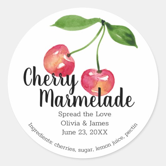 Zelfklever voor trouwjam of marmelade ronde sticker (Voorkant)
