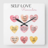 Zelfliefde Affirmatie Quotes Muur Klok (Voorkant)