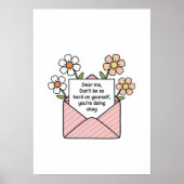 Zelfliefde Bloemige Envelop Citaat Illustratie Poster (Voorkant)